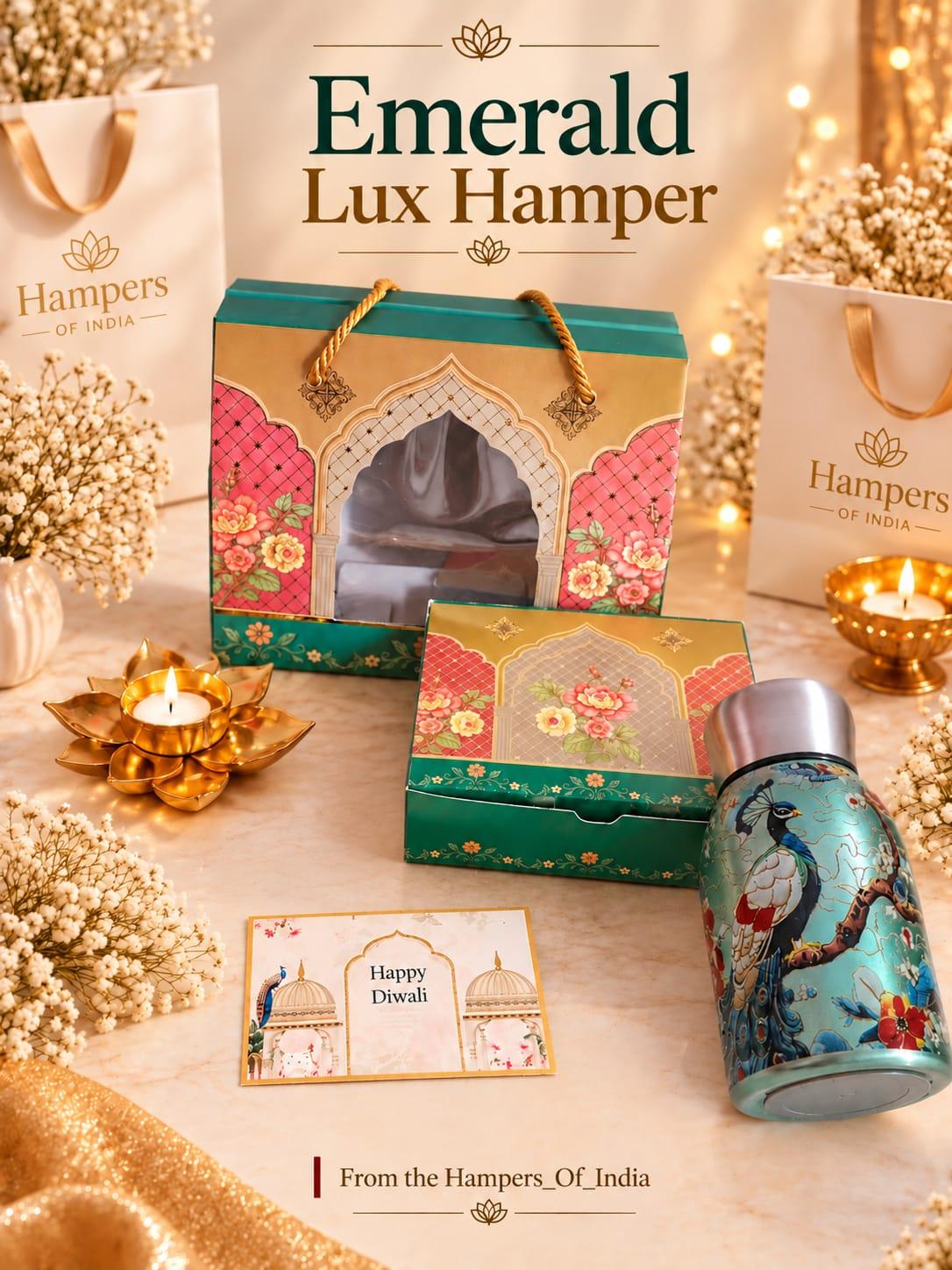 Emerald Lux upgraded bag with cashews, chocolates, and greeting card